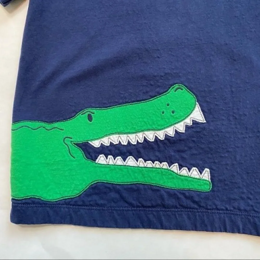 Hanna Andersson Alligator Appliqué Tee Navy 5